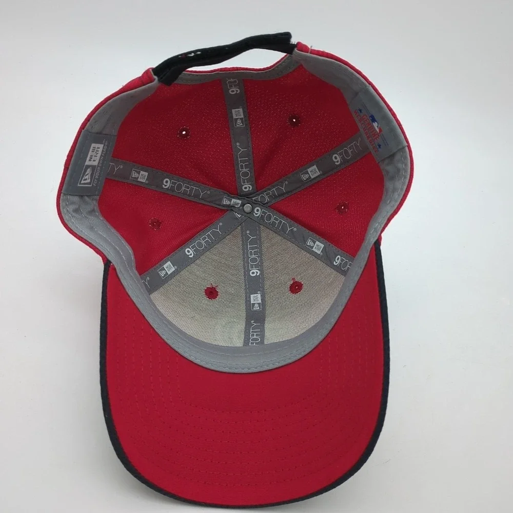 Washington Nationals Hat Cap Strapback Adjustable Red Black Mens New Era Mesh